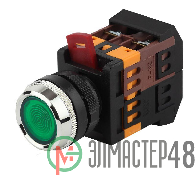 Кнопка ABLFS-22 зел. d22мм неон/240В 1з+1р BBT30-ABLFS-K06E ЭРА Б0045656