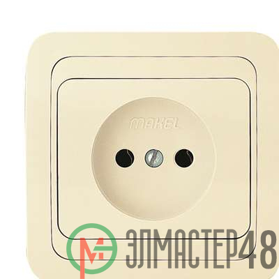 Розетка 1-м СП Mimoza 16А IP20 без заземл. крем/крем Makel 25022