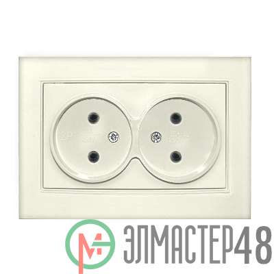 Розетка 2-м СП Бриллиант 16А IP20 без заземл. сл. кость Universal 7948738
