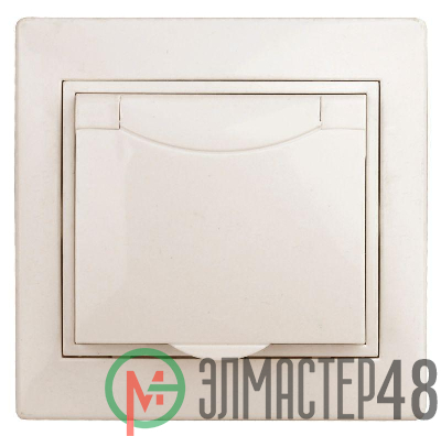 Розетка СП Plano 2P+E Schuko 1-203-02 16А-250В с крышкой IP20 сл. кость Intro Б0027612