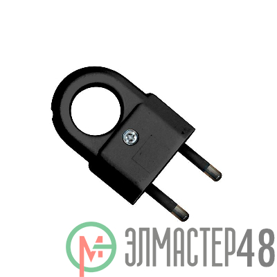 Вилка электрическая 6А 250В плоская с ушком без. заземл. черн. (еврослот) UNIVersal А1030
