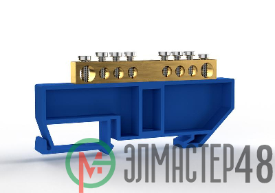 Шина нулевая на DIN-изоляторе 6х9мм 8 отвер. латунь TOKOV ELECTRIC TKE-BCB-69-8-DIN/N