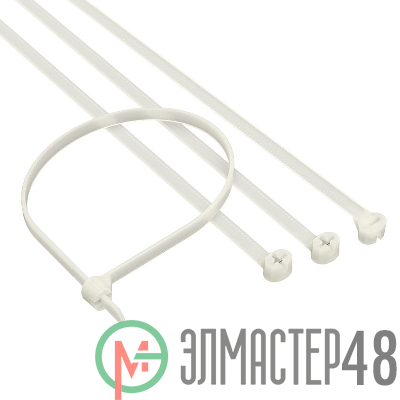 Хомут кабельный 4.8х370 P6.6 с двойным замком бел. (уп.100шт) DKC 21219SR