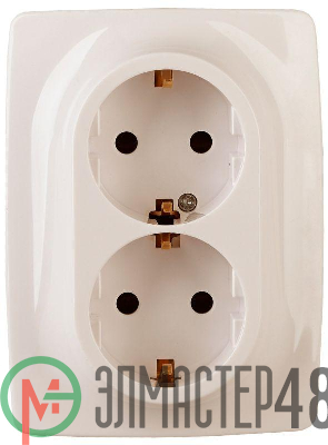 Розетка 2-м СП Эра12 12-2106-02 16А IP20 16AX 250В 2х2P+E Schuko сл. кость Эра Б0031229