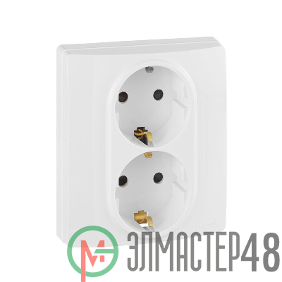 Розетка Inspiria 16А 250В 2х2P+E защ. шторки безвинт. зажимы бел. IEK 673755