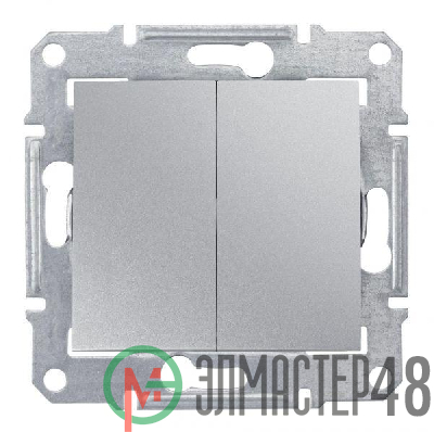Механизм выключателя 2-кл. СП Sedna 10А IP20 алюм. SchE SDN0300160