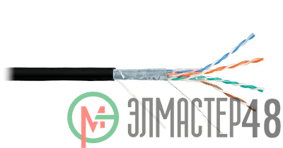 Кабель F/UTP 4 пары кат.5e (класс D) тест по ISO/IEC 100МГц ож BC (чистая медь) 24AWG (0.5мм) внутр./внеш. LSZH -40С нг(А)-HFLTx черн. (уп.305м) NIKOLAN NKL 4200C-BK