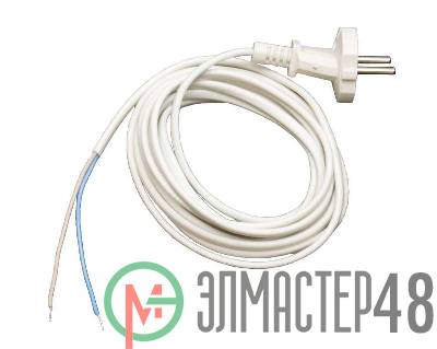 Шнур с электр. вилкой (ПВС-ВП 2х0.75) 2.2м бел. UNIVersal 9632166