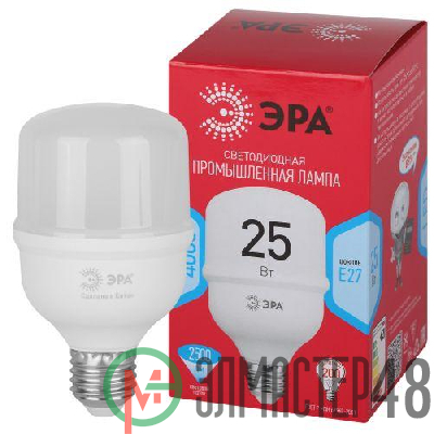 Лампа светодиодная высокомощная RED LINE LED POWER T70-25W-4000-E27 R 25Вт Т70 колокол 4000 К нейтр. бел. E27 2500лм Эра Б0063851