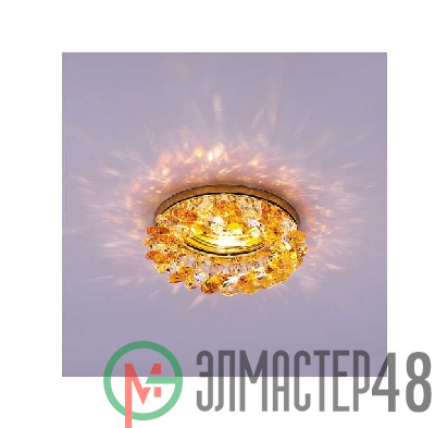 Светильник Venecia 51 04 73 декор. из огран. стекла MR 16 основание зол.; стекло жел. с прозр. ИТАЛМАК IT8289