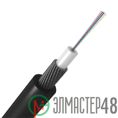 Кабель волоконно-оптический 9/125 одномод. 8 волокна loose tube бронир. стальн. проволоками для внешн. прокладки в грунт -40-+70град.C PE черн. Cabeus 11222c