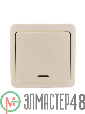 Выключатель 1-кл. ОП VIOLA 10А IP20 с подсветкой крем. LEZARD 751-0300-111