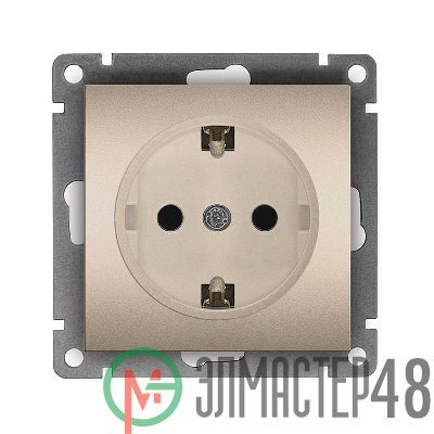 Розетка 1-м СП Афина 16А IP20 с заземл. механизм шампань Universal A0028-Br