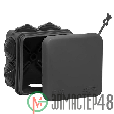 Коробка распределительная ОП 70х70х40мм УХЛ1 IP55 черн. Рувинил 67030Ч