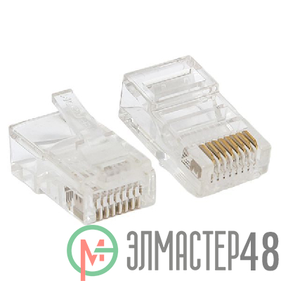 Коннектор RJ-45 неэкранированный 8P8C 30мкд кат.5e универс. (уп.50шт) TeraLINK PRO EKF TRP-PLUG-5EUTP-50