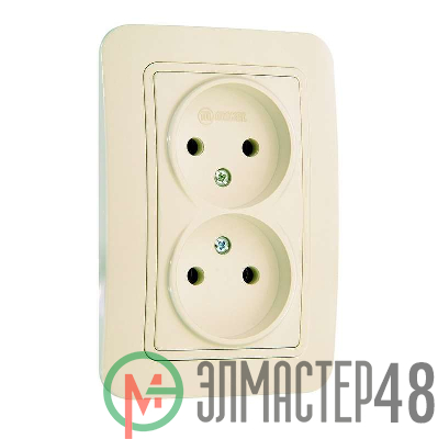 Розетка 2-м СП Lillium 16А IP20 без заземл. крем./крем. Makel 70217