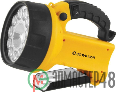 Фонарь UF3753LED (аккум 220В/12В жел. 11 LED; + галоген. 4В 2А-ч пласт. короб) Ultraflash 8311