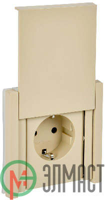 Розетка СП FORTE&PIANO 16А IP44 FP421 с заземл. защ. шторки с крышкой винт. крепл. ваниль IEK FP-R16-16-44-K10