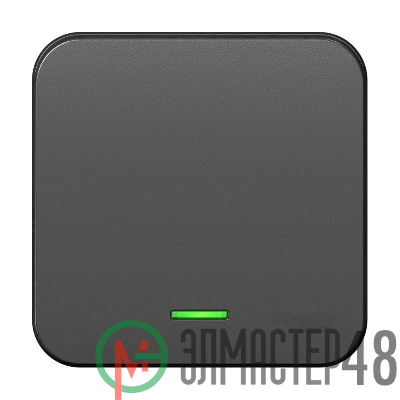 Выключатель 1-кл. ОП Blanca 10А IP20 (сх. 1) 250В с подсветкой с изолир. пластиной антрацит SchE BLNVA101116