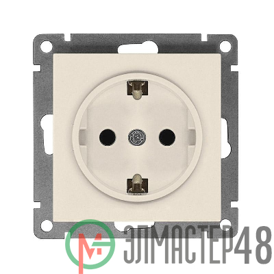 Розетка 1-м СП Афина 16А IP20 с заземл. механизм сл. кость (ivory) Universal A0028-I
