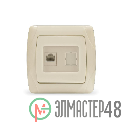 Розетка компьютерная 1-м СП Маргарита RJ45 сл.кость (ivory) UNIVersal М0035-I