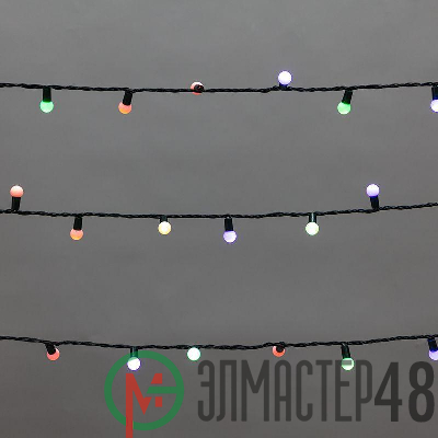 Гирлянда "Мультишарики" 20м 200 LED диаметр 15мм IP44 зел. провод свечение мульти (RG/RB) мигание 230В Neon-Night 303-609