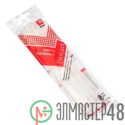 Хомут P6.6 3.6x150 FlexLock стандартный бел. (уп.50шт) PROxima EKF plc-fl-ctsw-3.6x150-r