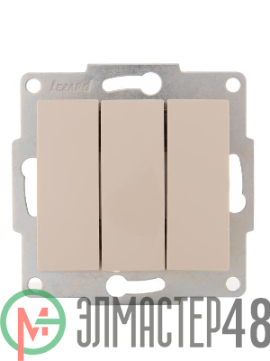 Механизм выключателя 3-кл. 1п СП Karina 10А IP20 крем. LEZARD 707-0388-109