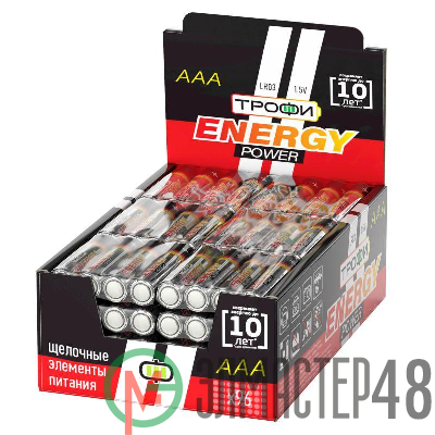 Элемент питания алкалиновый AAA/LR03-4S promo-box (уп.4шт) Трофи Б0017349