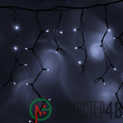 Гирлянда "Айсикл Каучук" 0.9х5.6м 240LED 15Вт 230В IP54 бел.; черн. провод NEON-NIGHT 255-245