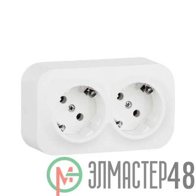 Розетка 2-м ОП Quteo 16А IP20 250В 2х2P+E с заземл. защ. шторки бел. Leg 782237