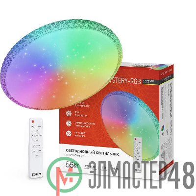 Светильник светодиодный COMFORT MYSTERY-RGB 55Вт 230В 3000-6500К 4400лм 400х70мм с пультом ДУ IN HOME 4690612044620