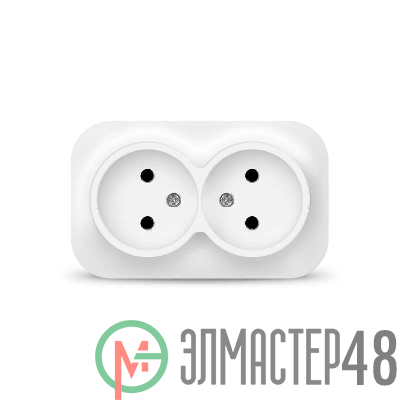 Розетка 2-м ОП 10А IP20 без заземл. бел. IONICH 1417