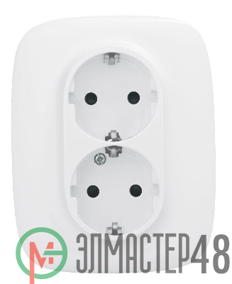 Розетка силовая 2-м Valena Allure 16А 250В 2х2К+З с лицевой панелью защ. шторки безвинт. зажимы бел. Leg 753726