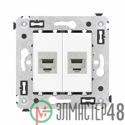 Розетка компьютерная 2-м СП Avanti "Белое облако" RJ45 кат.6 без шторок экранир. механизм DKC 4400794