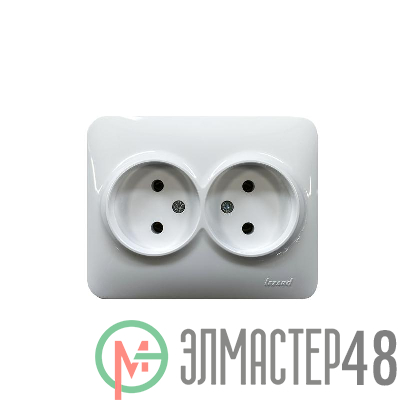 Розетка 2-м Karina Life без заземл. ПБТ бел. LEZARD 708-0200-128B