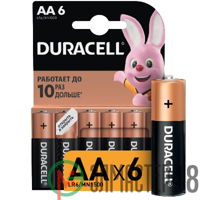 Элемент питания алкалиновый LR6-6BL BASIC (блист.6шт) Duracell Б0014859