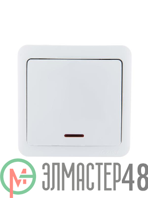 Выключатель 1-кл. ОП VIOLA 10А IP20 с подсветкой бел. LEZARD 751-0200-111