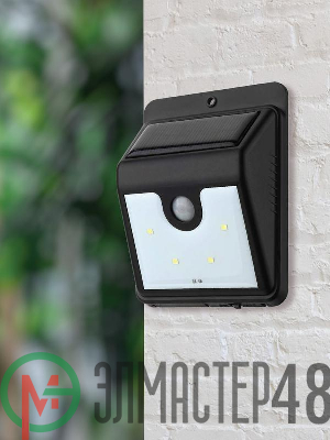 Светильник светодиодный 4SMD уличный на солнечн. батарее с датчиком движения 3м аккум. 3.7В 800мА.ч 18650 литиевый саморезы для крепления (в компл.) КОСМОС KOC_SOL106
