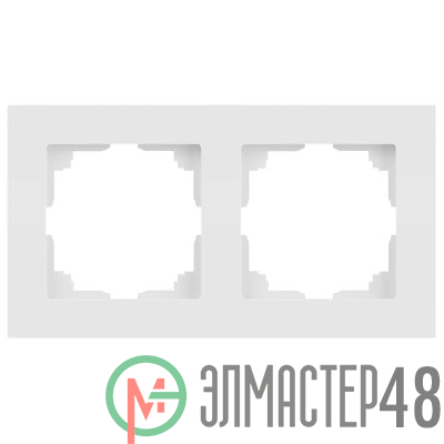 Рамка для розеток и выключателей Accent 6-502-01М на 2 поста СУ бел. матов. Intro Б0063751