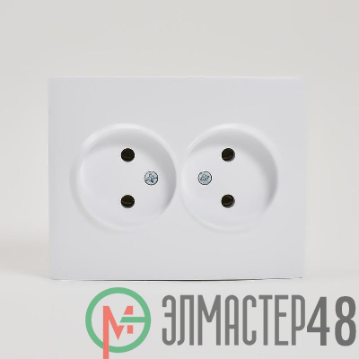 Розетка 2-м СП KARINA 16А IP20 без заземл. термопласт бел. LEZARD 707-0200-128B