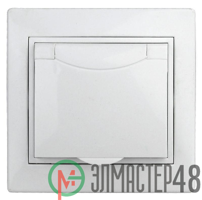 Розетка СП Plano 2P+E Schuko 1-203-01 16А-250В с крышкой IP20 бел. Intro Б0027611