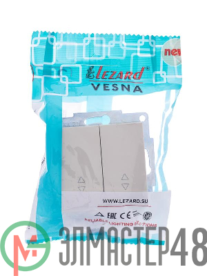 Механизм выключателя проходн. 2-кл.СП VESNA проходной двойной кремов. LEZARD 742-0388-106