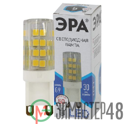 Лампа светодиодная JCD-5w-220V-corn ceramics-840-G9 400лм ЭРА Б0027864
