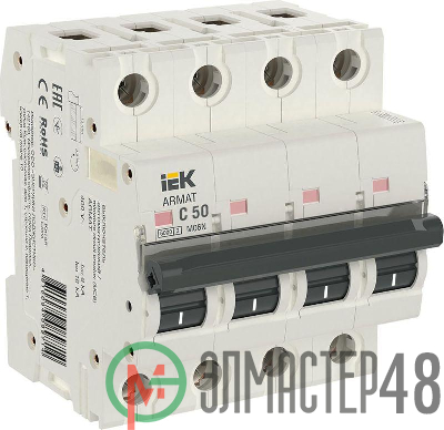Выключатель автоматический модульный 4п C 50А M06N ARMAT IEK AR-M06N-4-C050