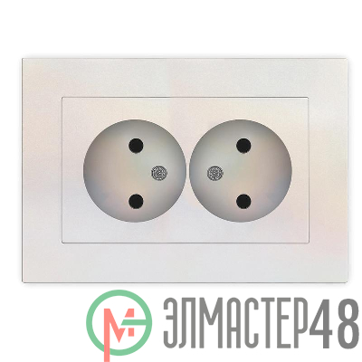 Розетка 2-м СП Афина 16А IP20 без заземл. в сборе жемчуж. Universal A0102-OBr