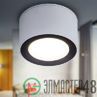 Светильник OL28 WH/BK под лампу GX53 IP44 настенно-потолочный спот черн./бел. Эра Б0055581