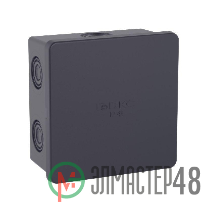 Коробка ответвит. с 6 кабельными вводами d20мм IP44 80х80х40мм черная DKC 53700B
