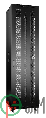 Шкаф монтажный телекоммуникационный напольн. ND-05C-47U60/80-BK 19дюйм 47U 600х800х2277мм для распределит. и серверн. оборудования; передн. и задн. перфорир. двери ручка с замком RAL 9004 черн. Cabeus 8568c