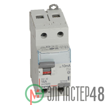 Выключатель дифференциального тока (УЗО) 2п 16А 10мА тип AC DX3 Leg 411500